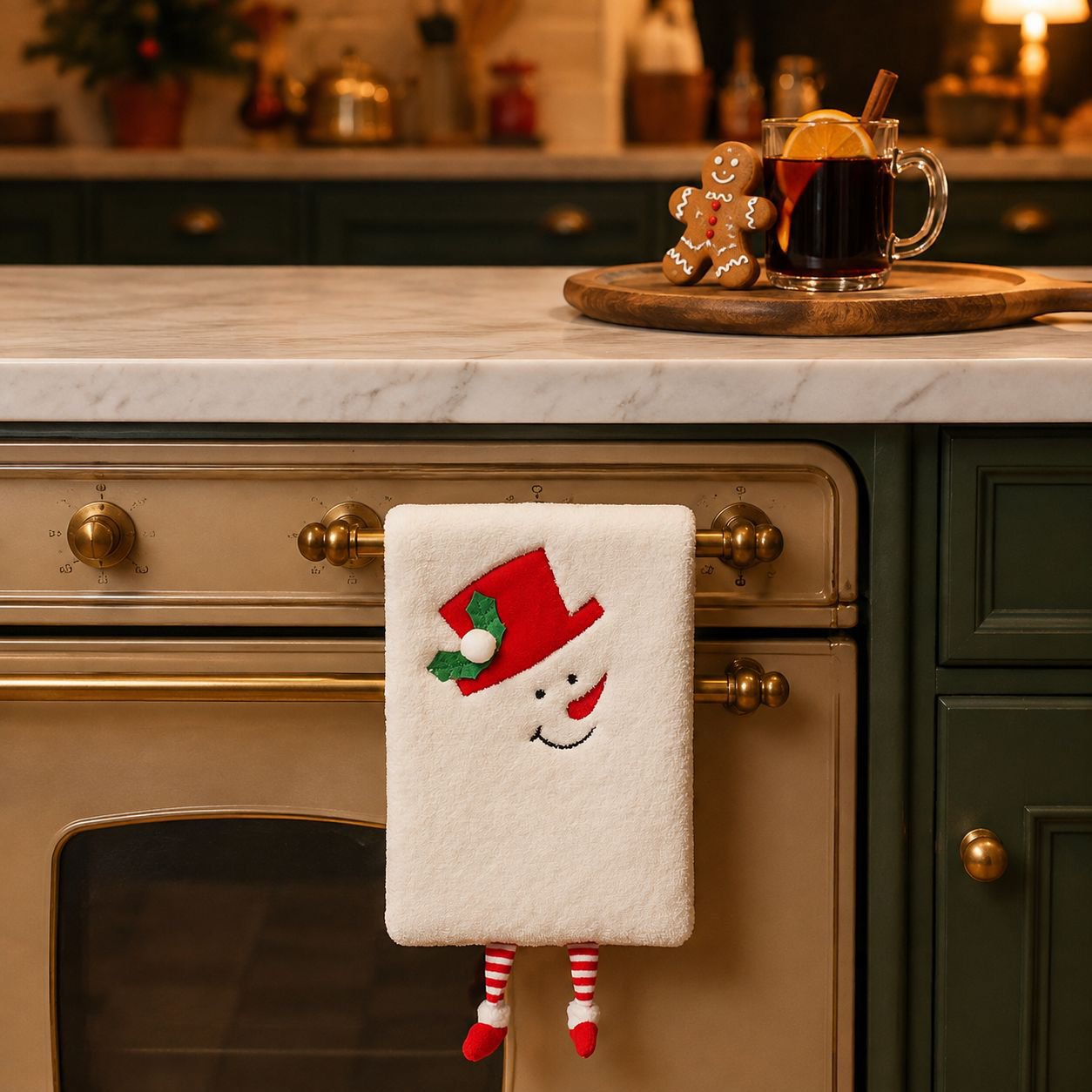 Christmas Decor Thickened Coral Velvet Absorbent Hand Towel