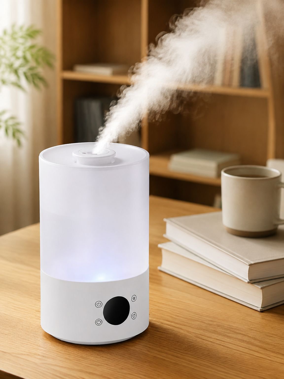 Humidificador de mesa con función de aroma y vapor