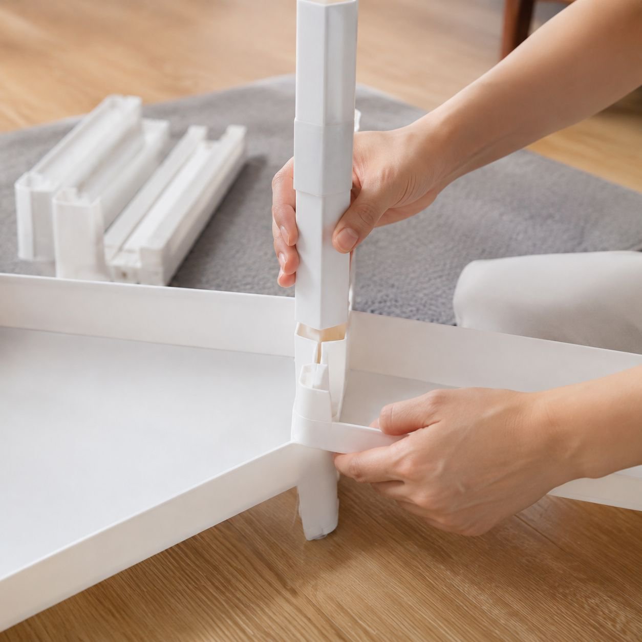 White bathroom storage organizer for toiletries