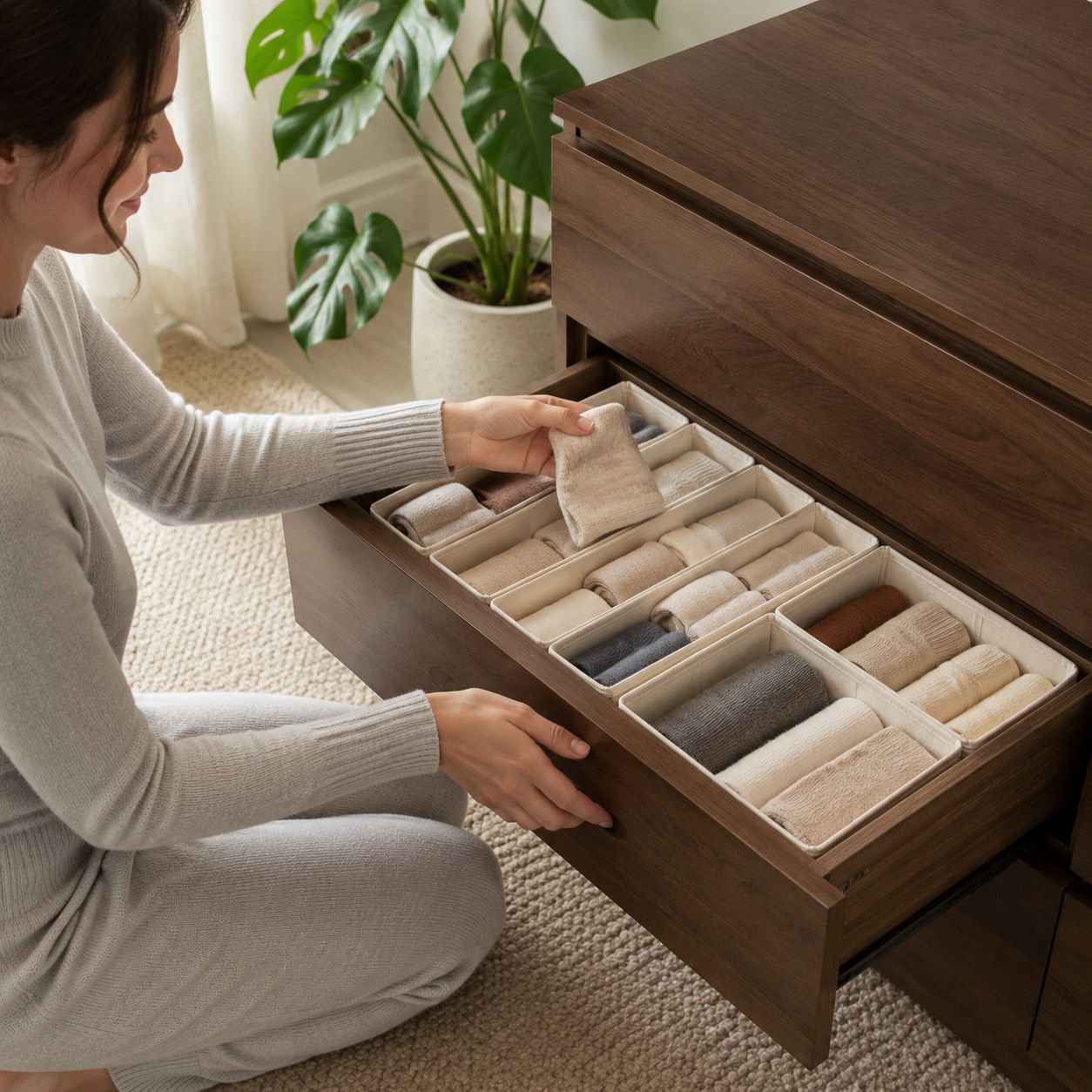 Foldable Cotton-Linen Clothes Storage Basket