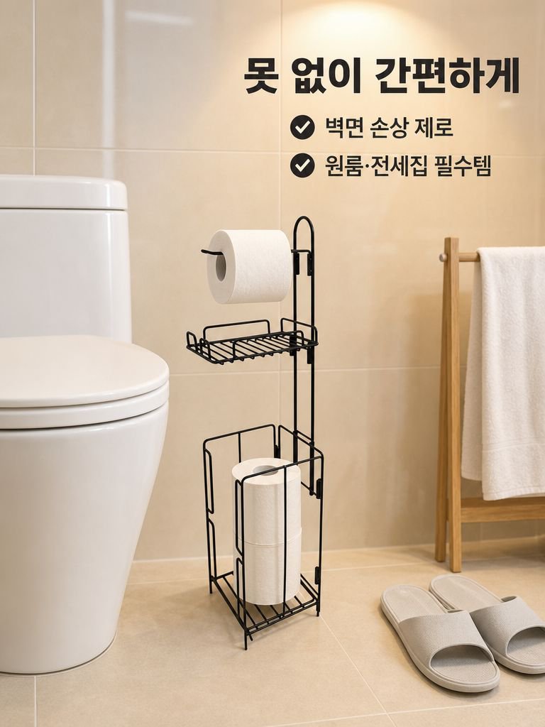 가정용 바닥형 이동식 화장지 거치대