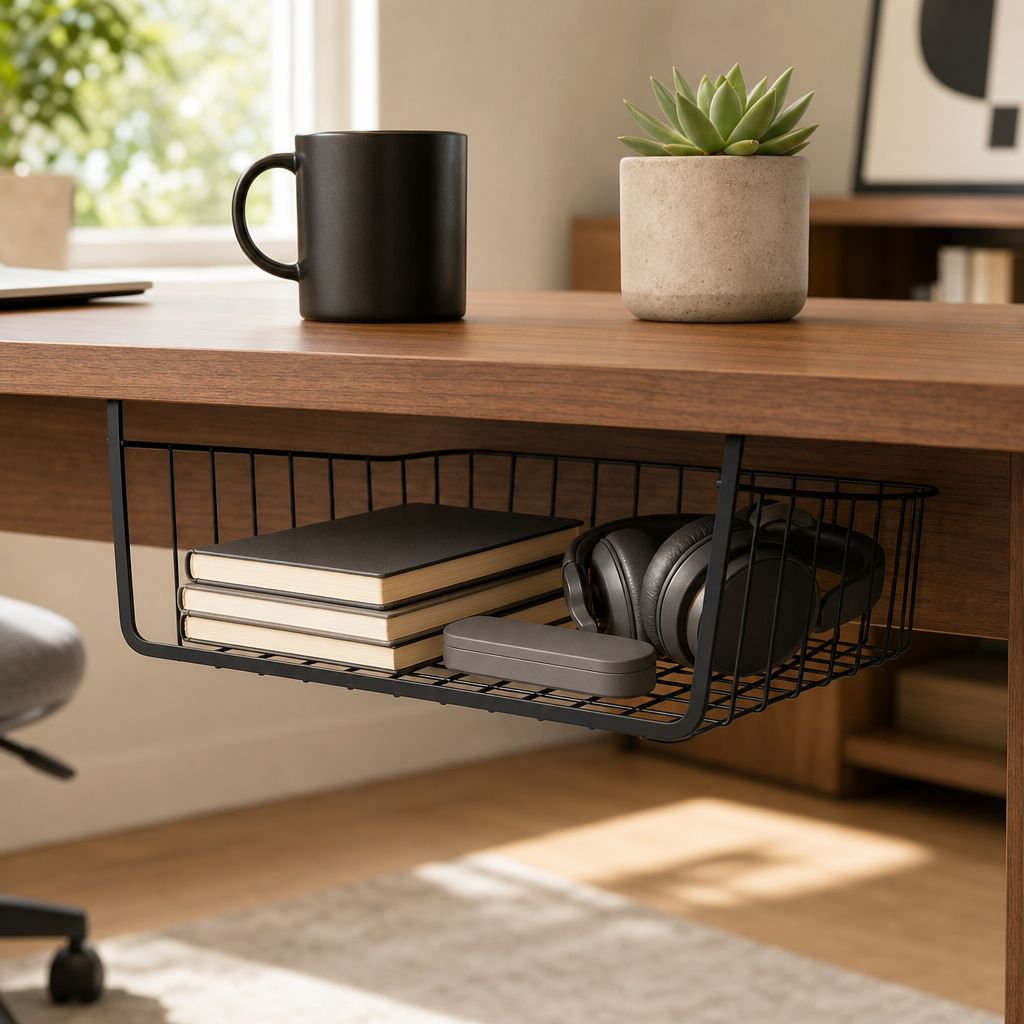 Sturdy wall-mounted storage rack for kitchen accessories