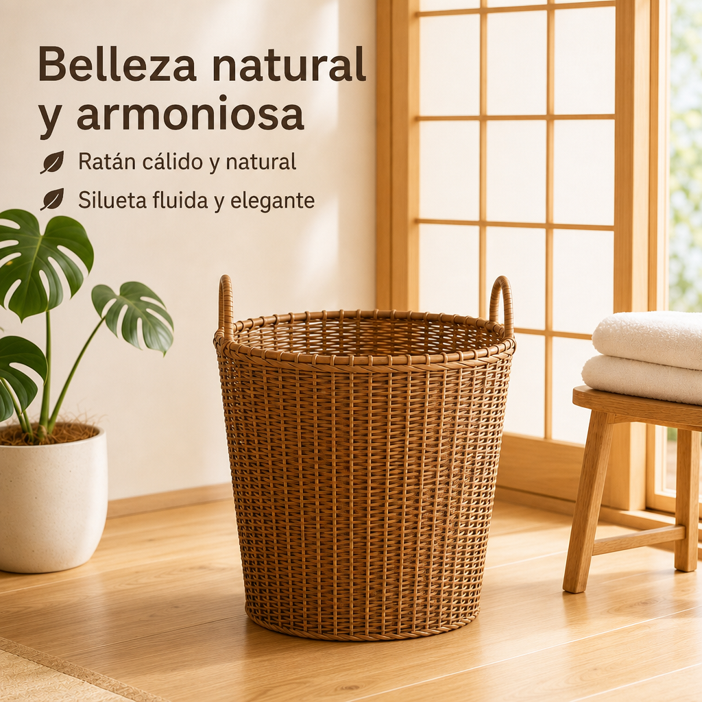 Cesta de lavandería elegante y lujosa