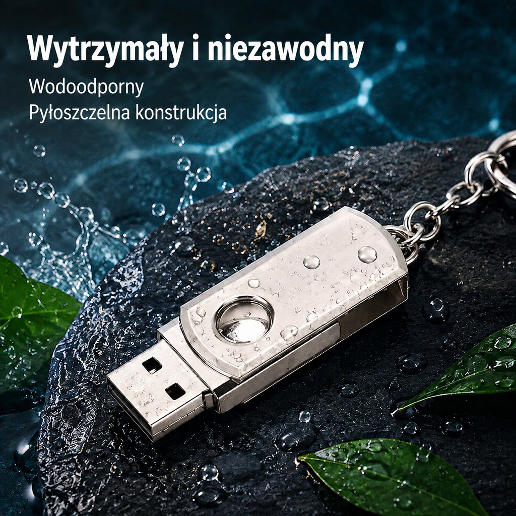 Metalowy obrotowy pendrive USB wodoodporny i przenośny