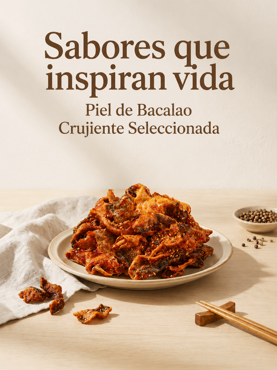 Piel de bacalao con glaseado dulce y picante