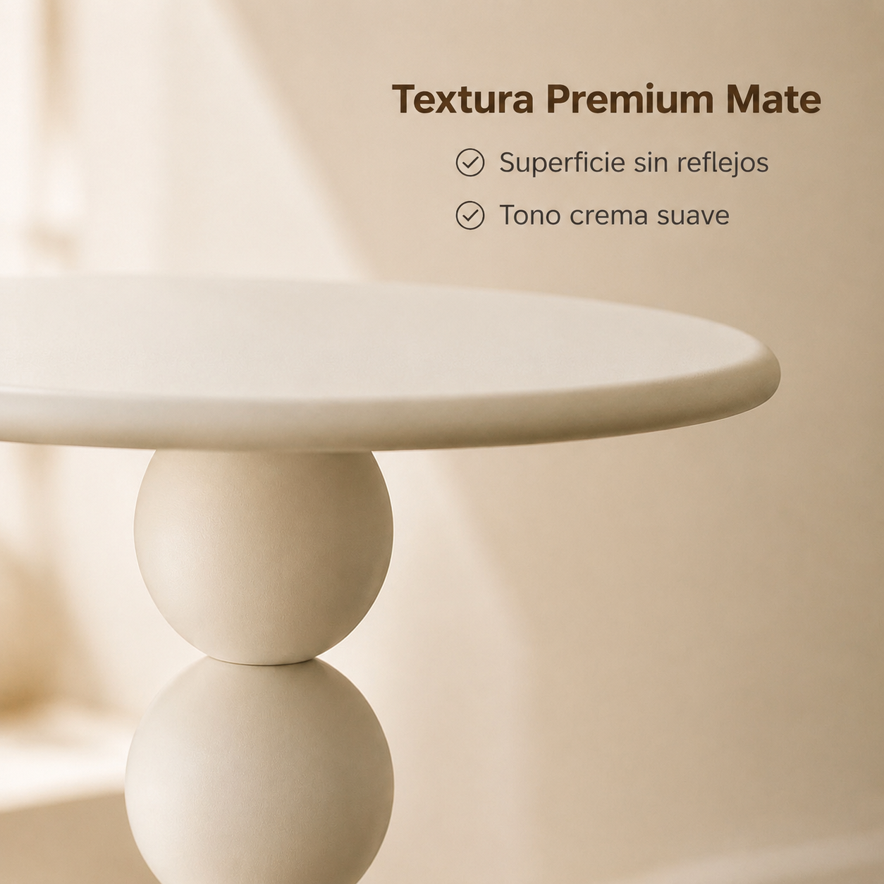 Mesa auxiliar color crema para sofá