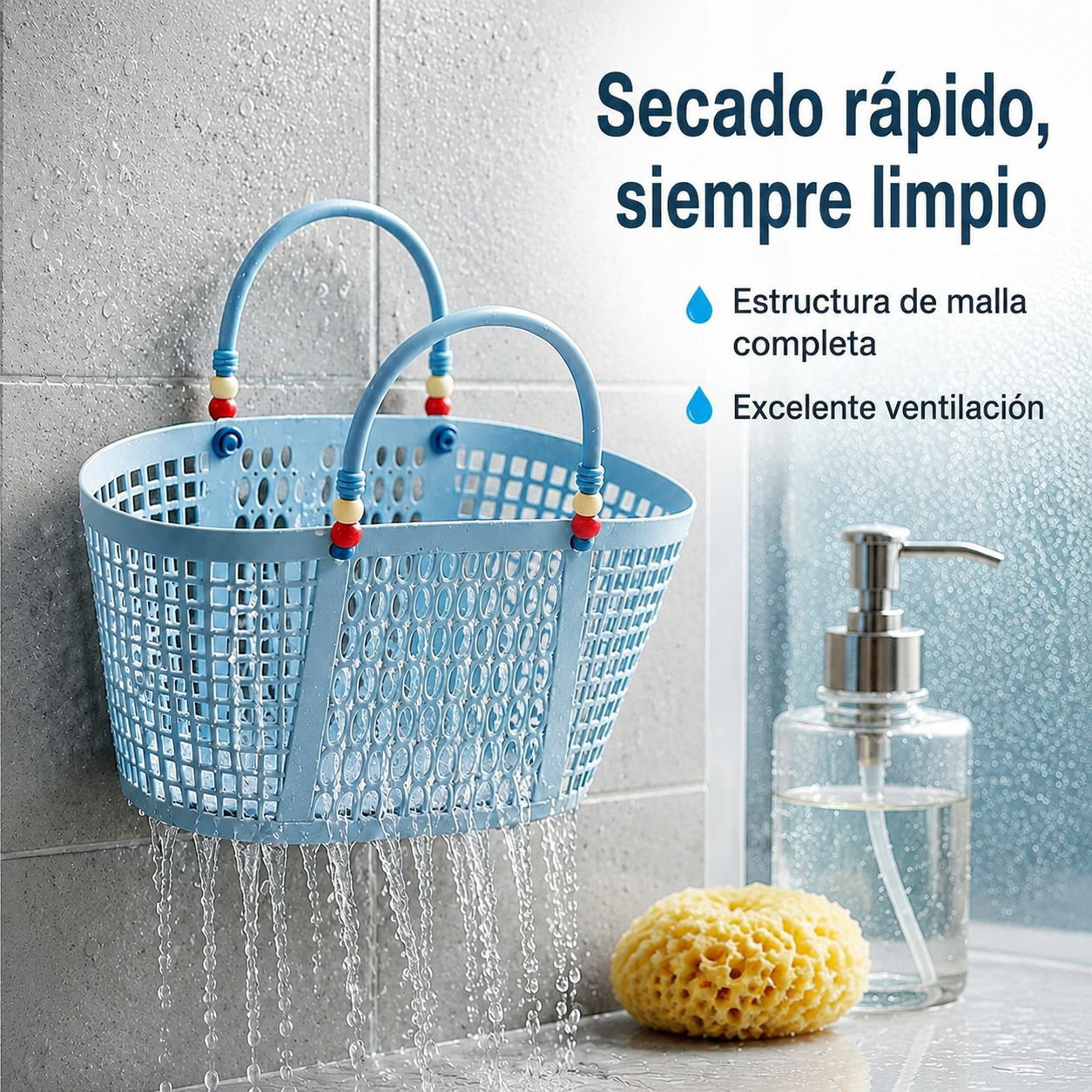 Cesta de natación de plástico con asa elegante