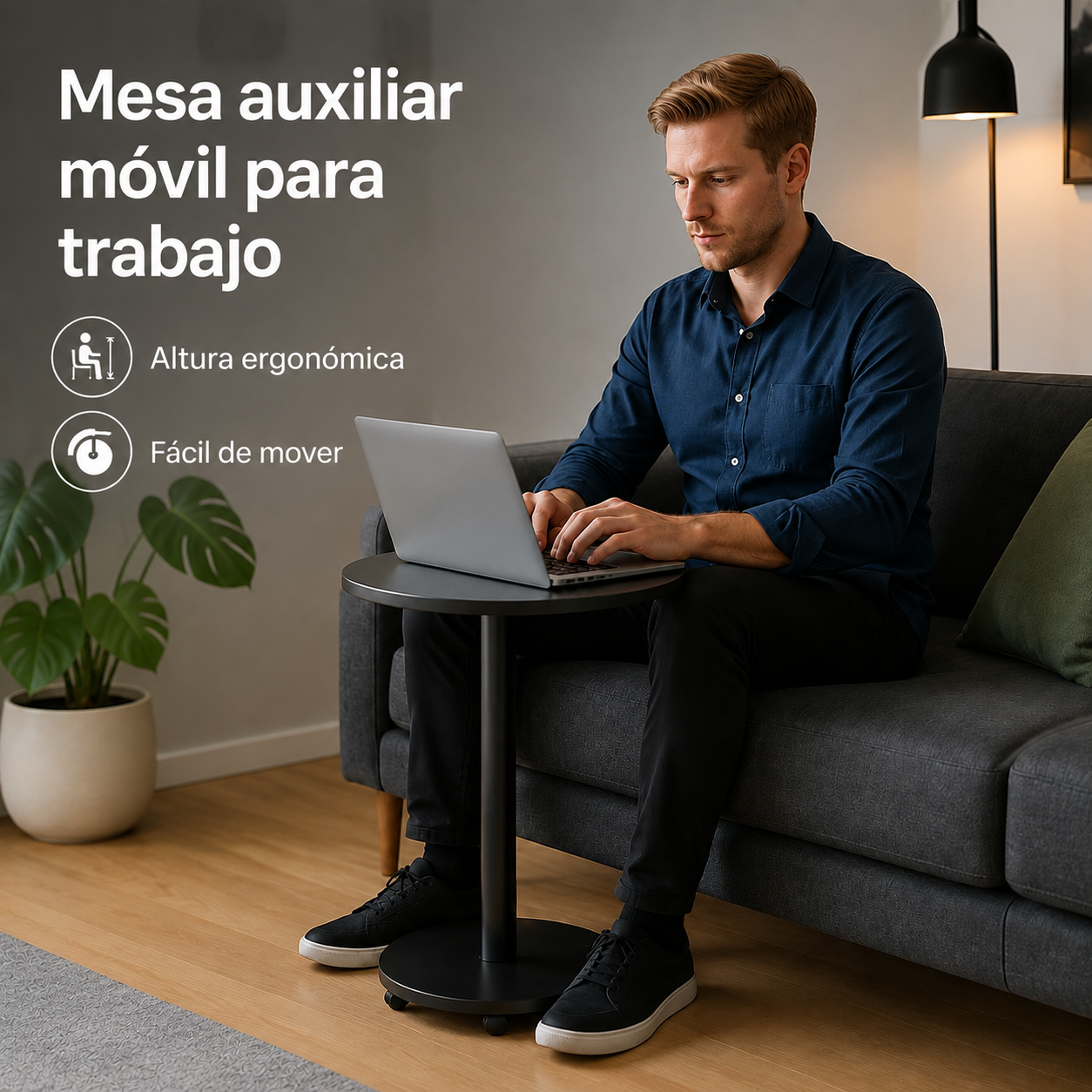 Mesa redonda multifuncional y sencilla, adecuada para sala de estar y dormitorio