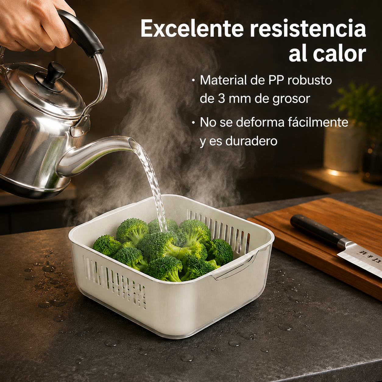 Cesta multifuncional de lavado y escurrido extragrande de doble capa