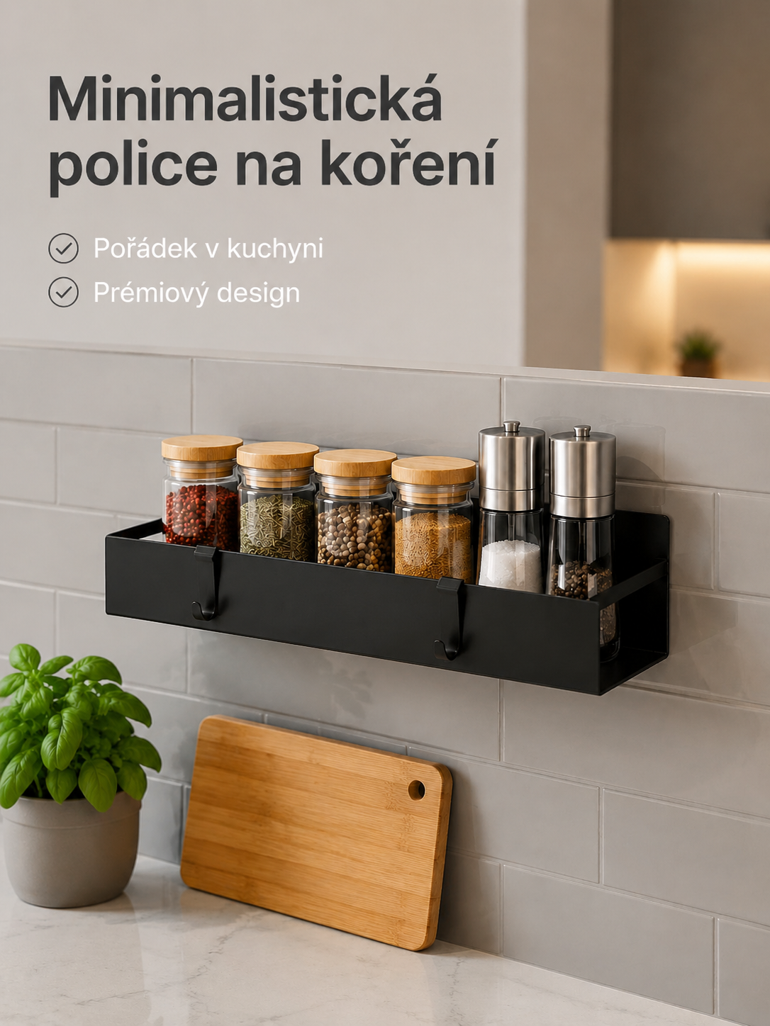 Bezvrtací nástěnná kořenková police