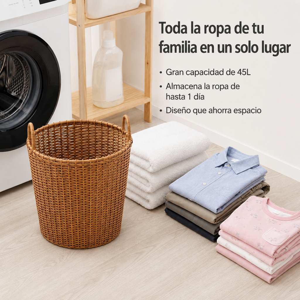 Cesta de lavandería elegante y lujosa