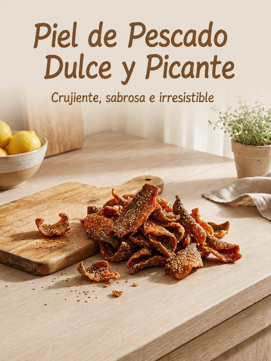 Aperitivo gourmet de piel de bacalao