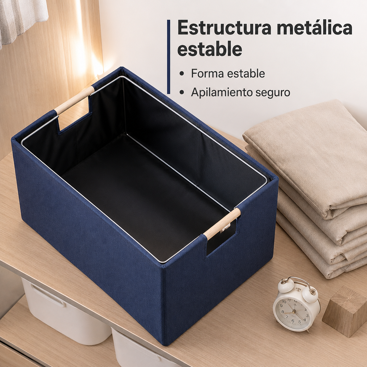 Caja organizadora de tela para el hogar