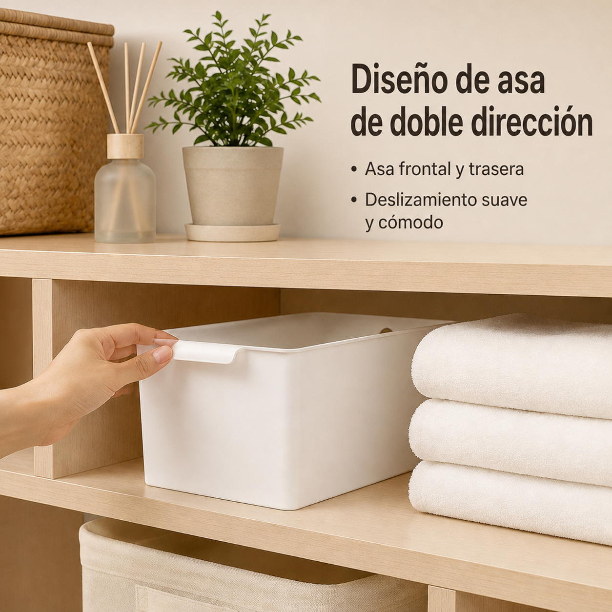 Caja de almacenamiento rectangular para escritorio