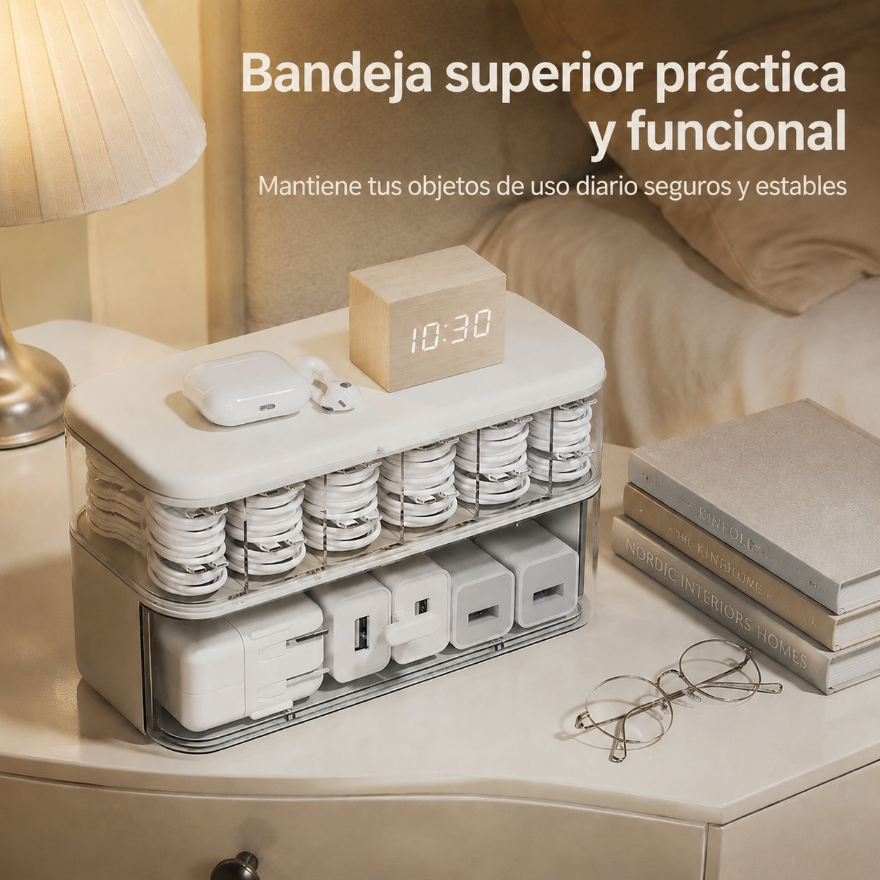 Caja de almacenamiento de escritorio multifuncional
