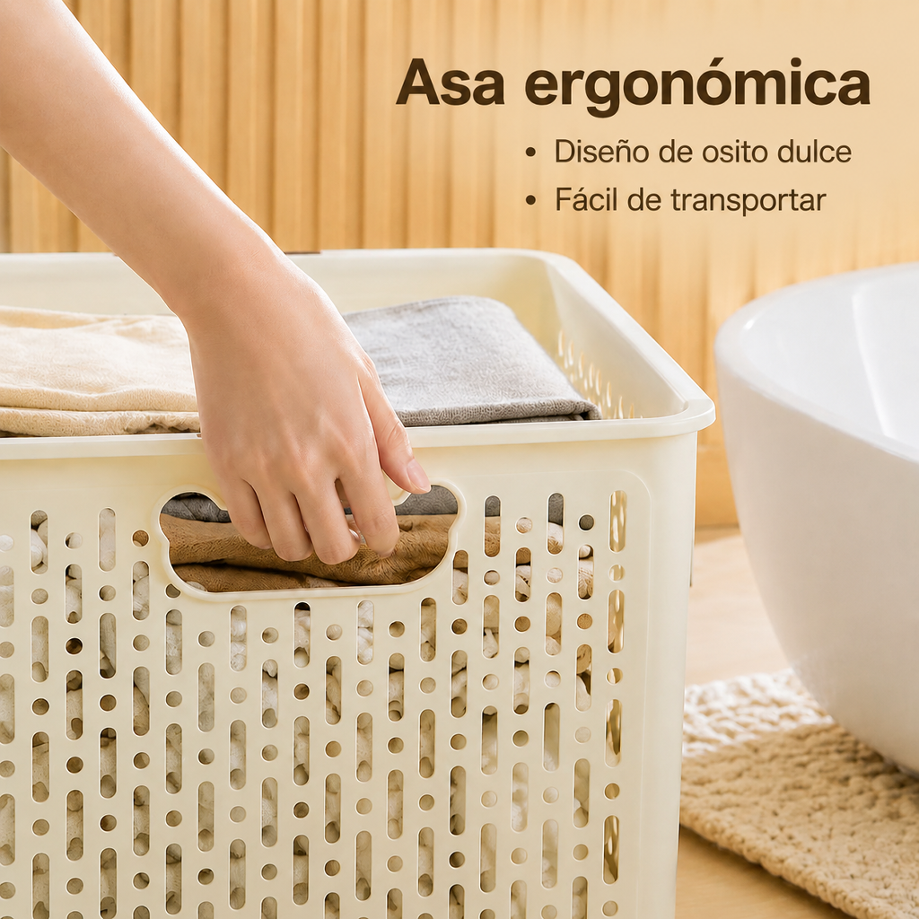 Cesto de ropa plegable con ruedas