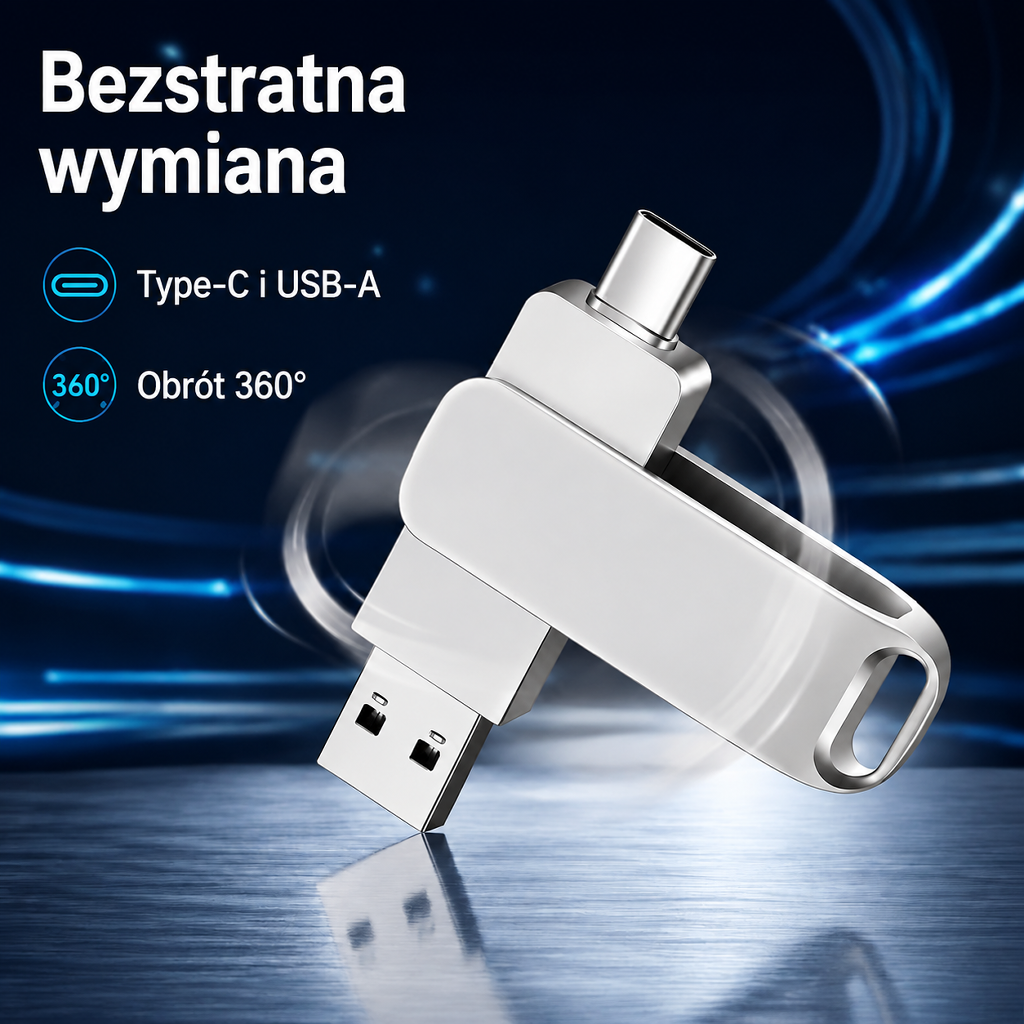Pamięć USB Type-C do telefonu i komputera, z podwójnym interfejsem