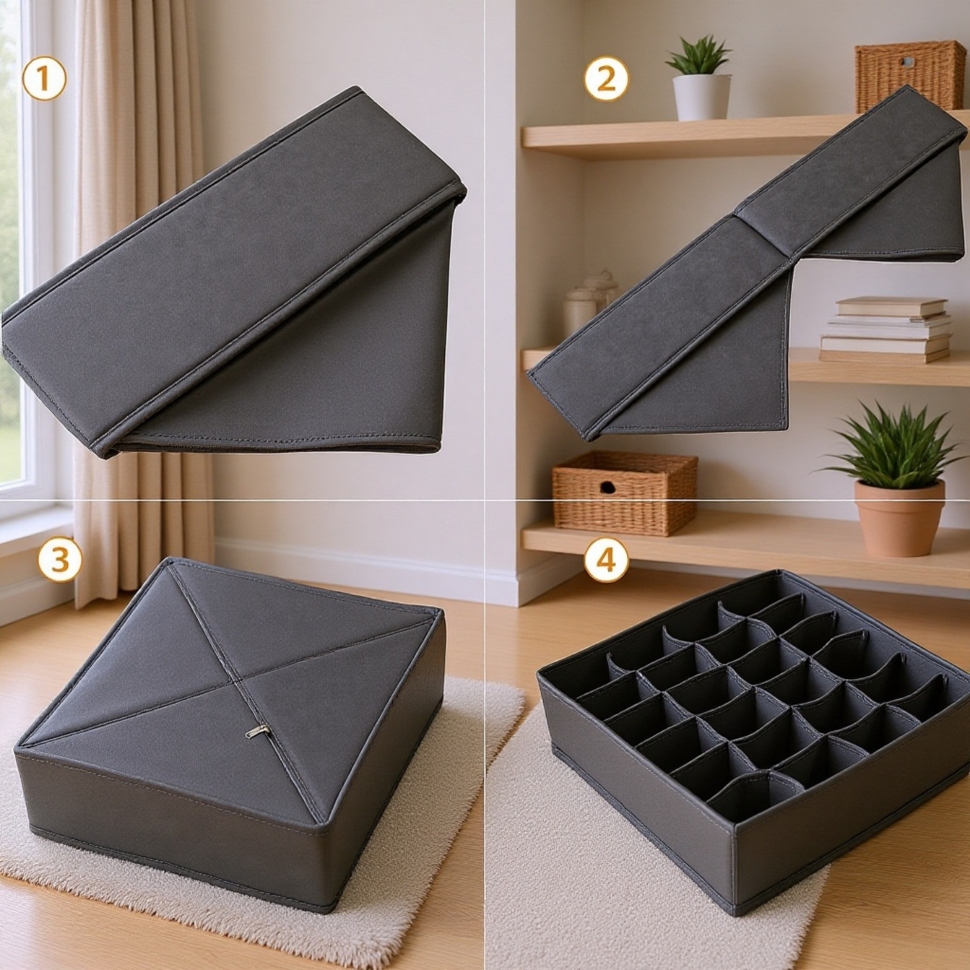 引き出し用布製下着収納ボックス 仕切り整理ケース