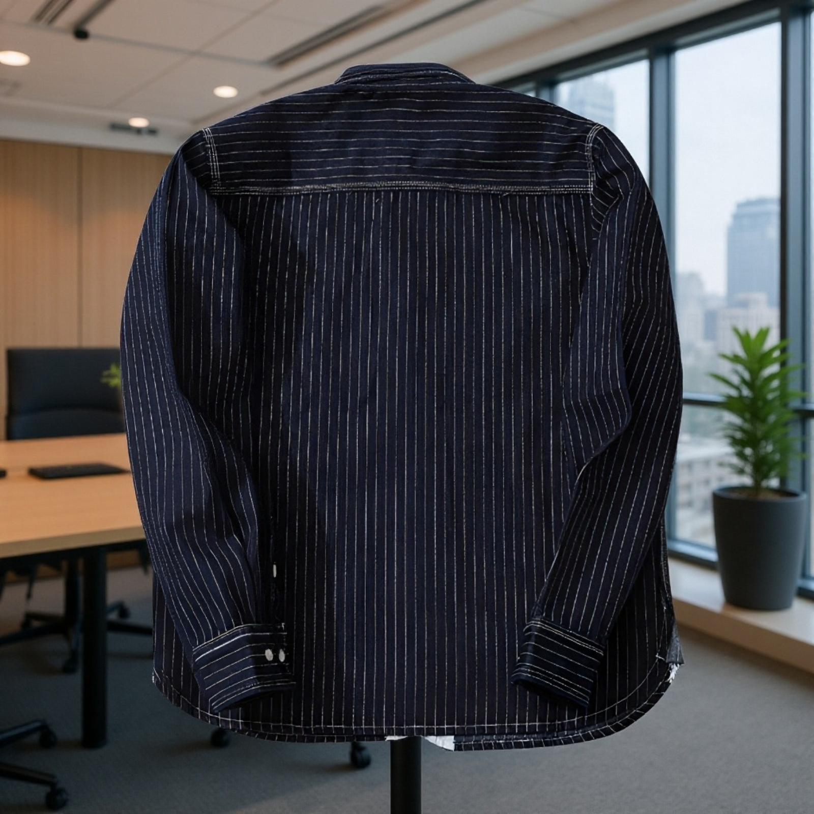 قميص جينز للرجال مع خطوط