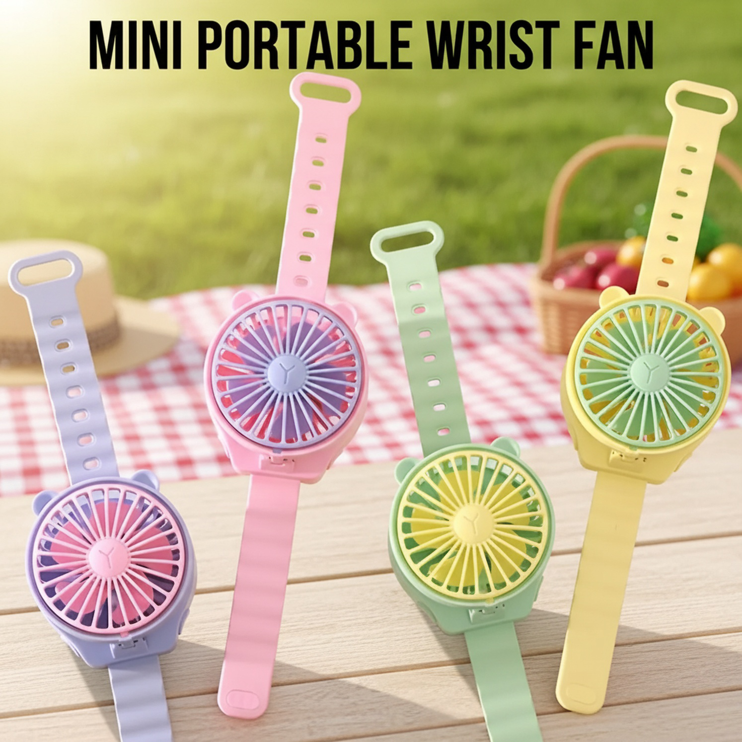 Portable Mini Cartoon Wristwatch Fan