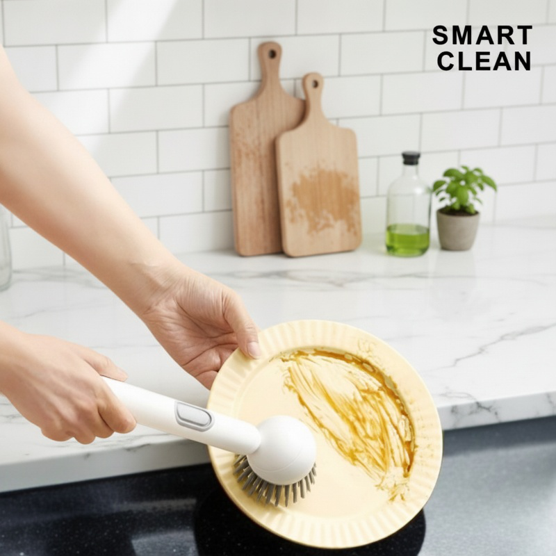 Diseño ergonómico del cepillo limpiador de mango largo