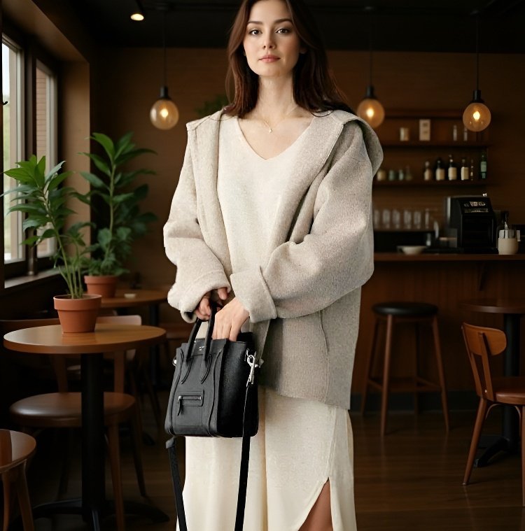 겨울용 따뜻한 니트 코트