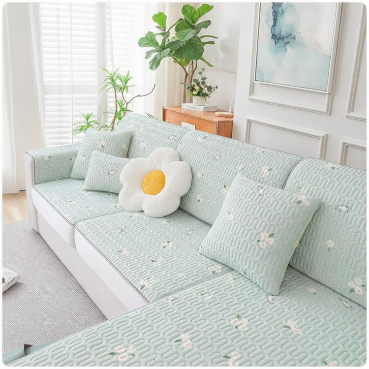 Ice silk sofa mat enhancing home decor