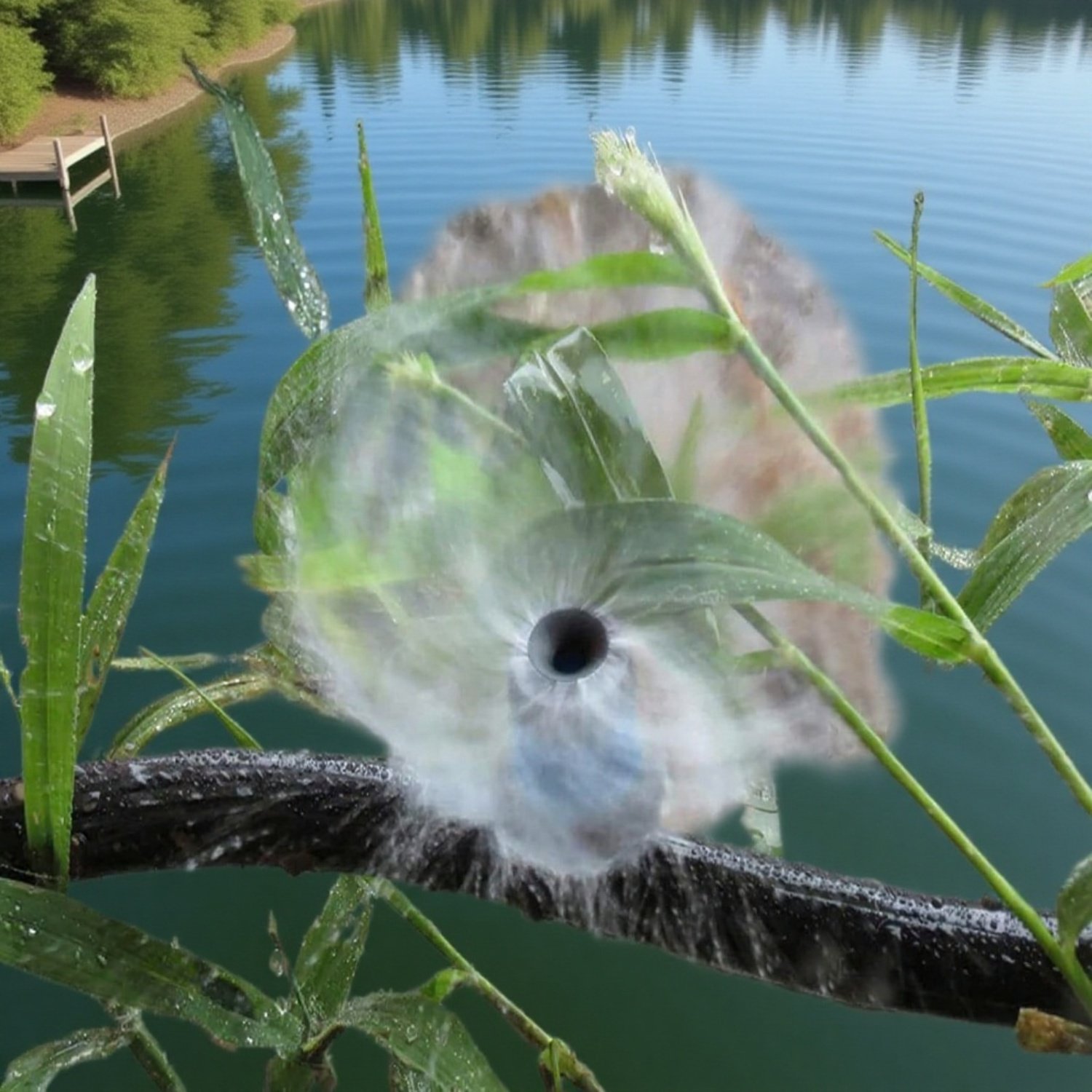 Sistema de riego eficiente con rociador 360 grados