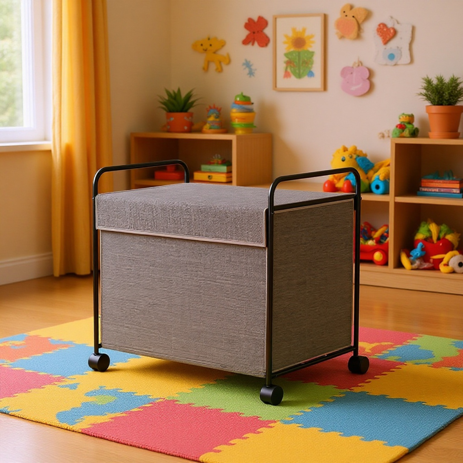 多機能可動式汚れた衣類バスケットリビングルームベッドルーム大型収納ボックスオックスフォード布子供用おもちゃ収納ボックス