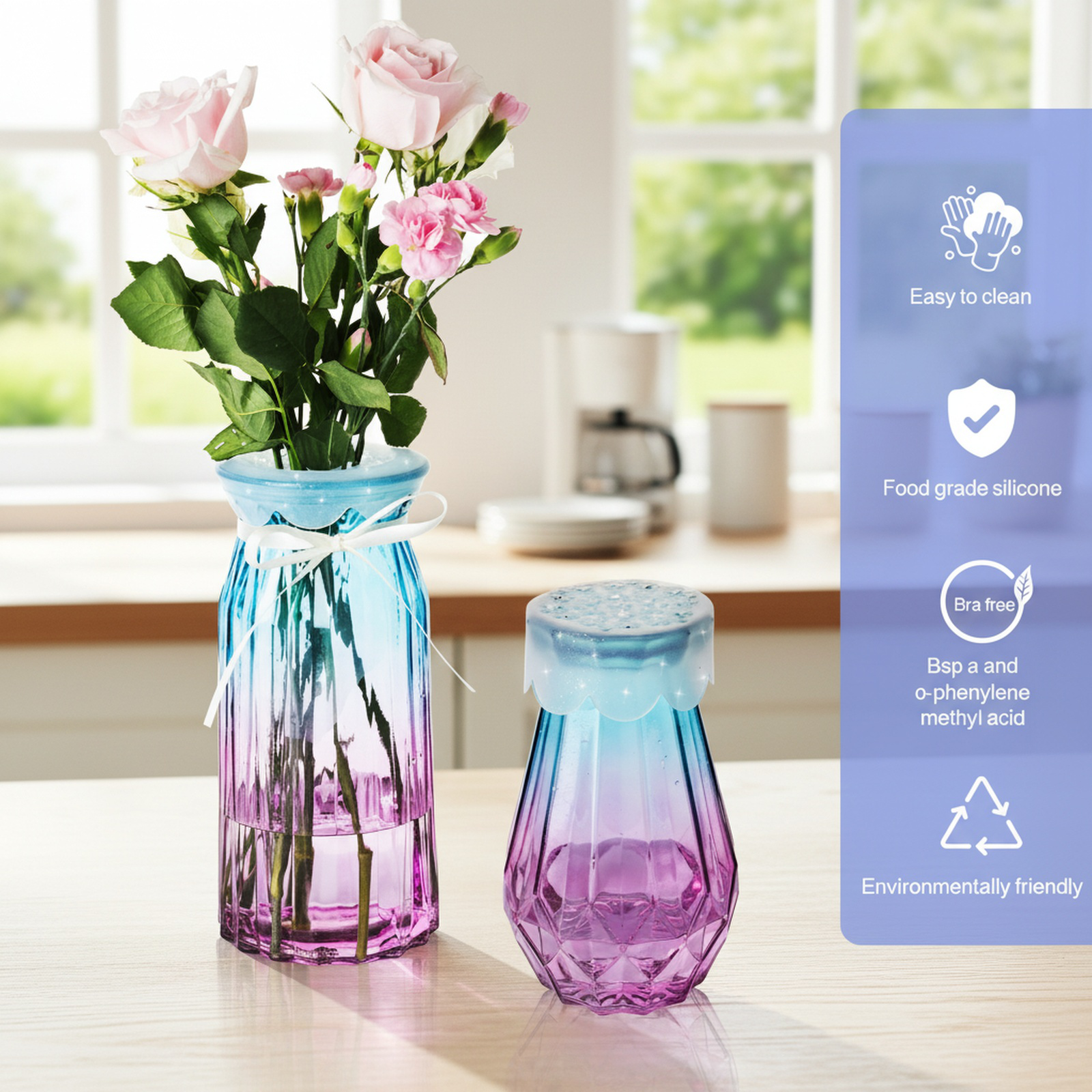 Modern silicone flower holder for home decor
