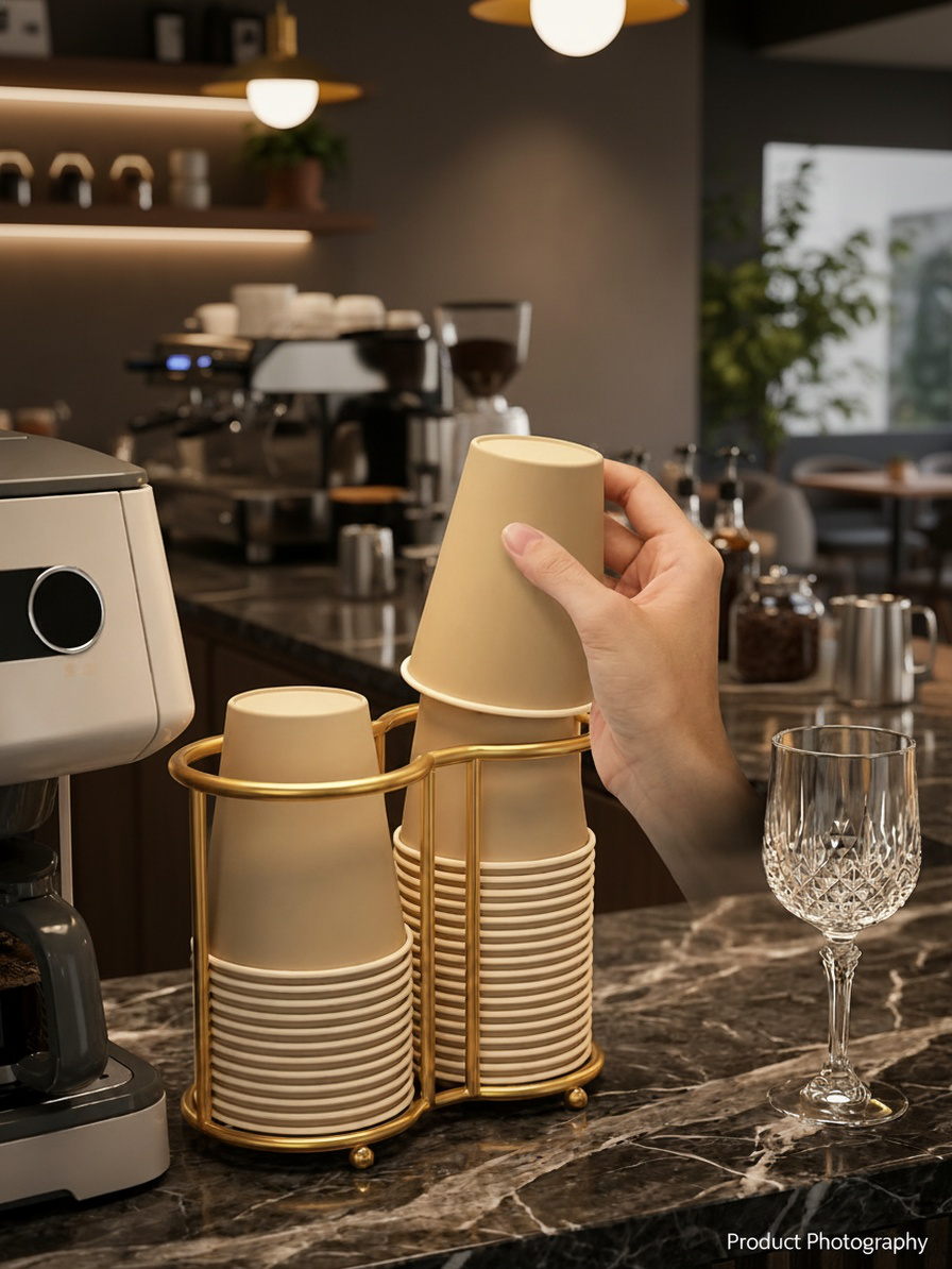 Convenient access paper cup holder for fast service