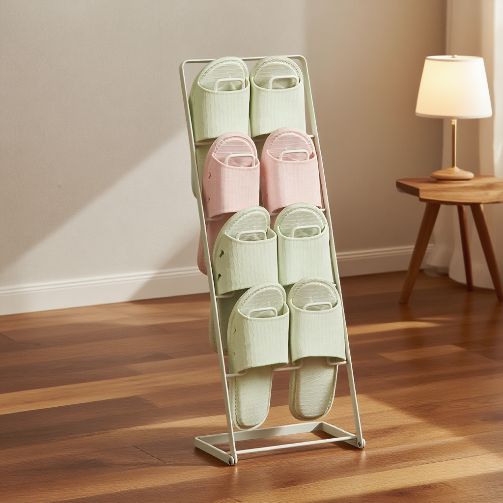 منتج تنظيم الحمام مع رف ونعال