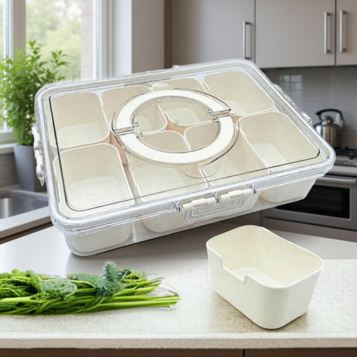 Almacenamiento ordenado de especias en la cocina