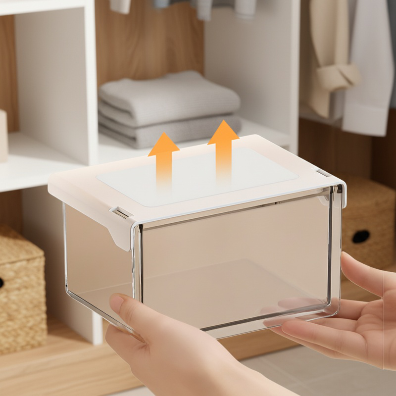 Under-Desk 33° Slanted Transparent Waterproof Drawer Organizer