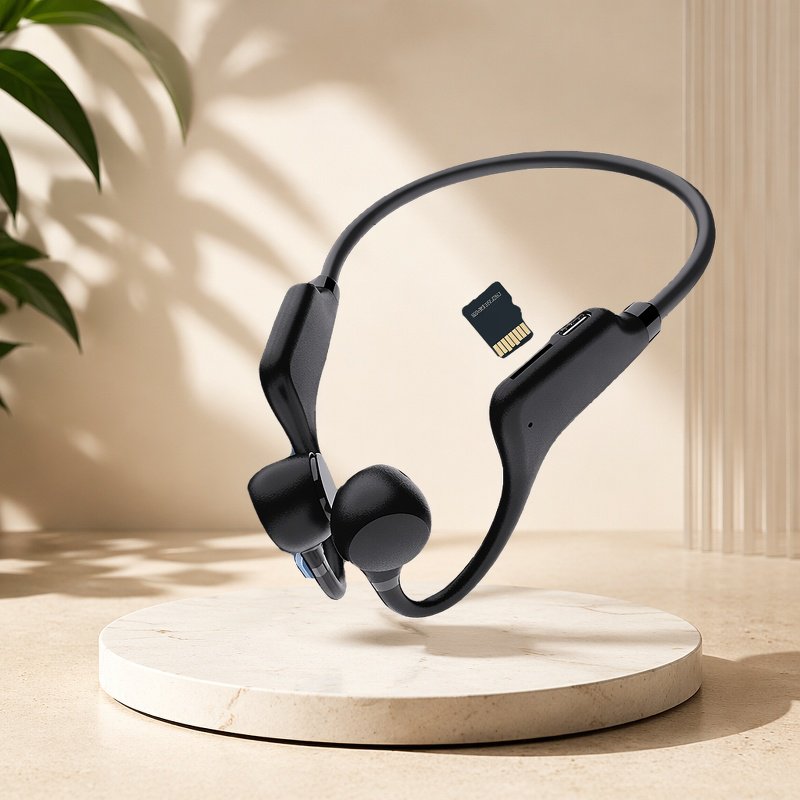 Bluetooth Bone Conduction Neckband Headset with Built-in TF Card Slot