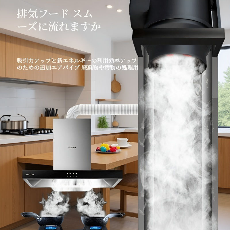 超強力換気扇 丸型パイプ油煙吸引換気扇 キッチンバスルーム静音換気扇