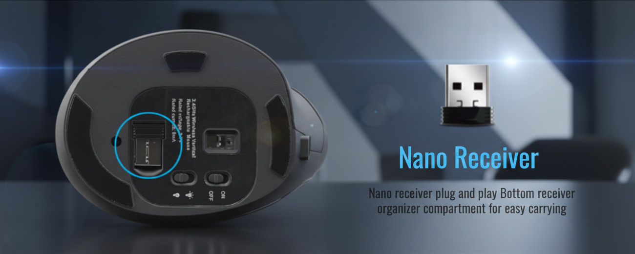 Adjustable DPI vertical mouse for precision