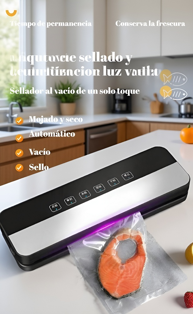 Selladora al vacío JMY totalmente automática en uso