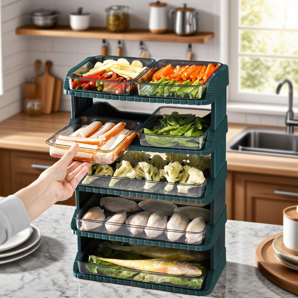 주방 다층 요리 접시