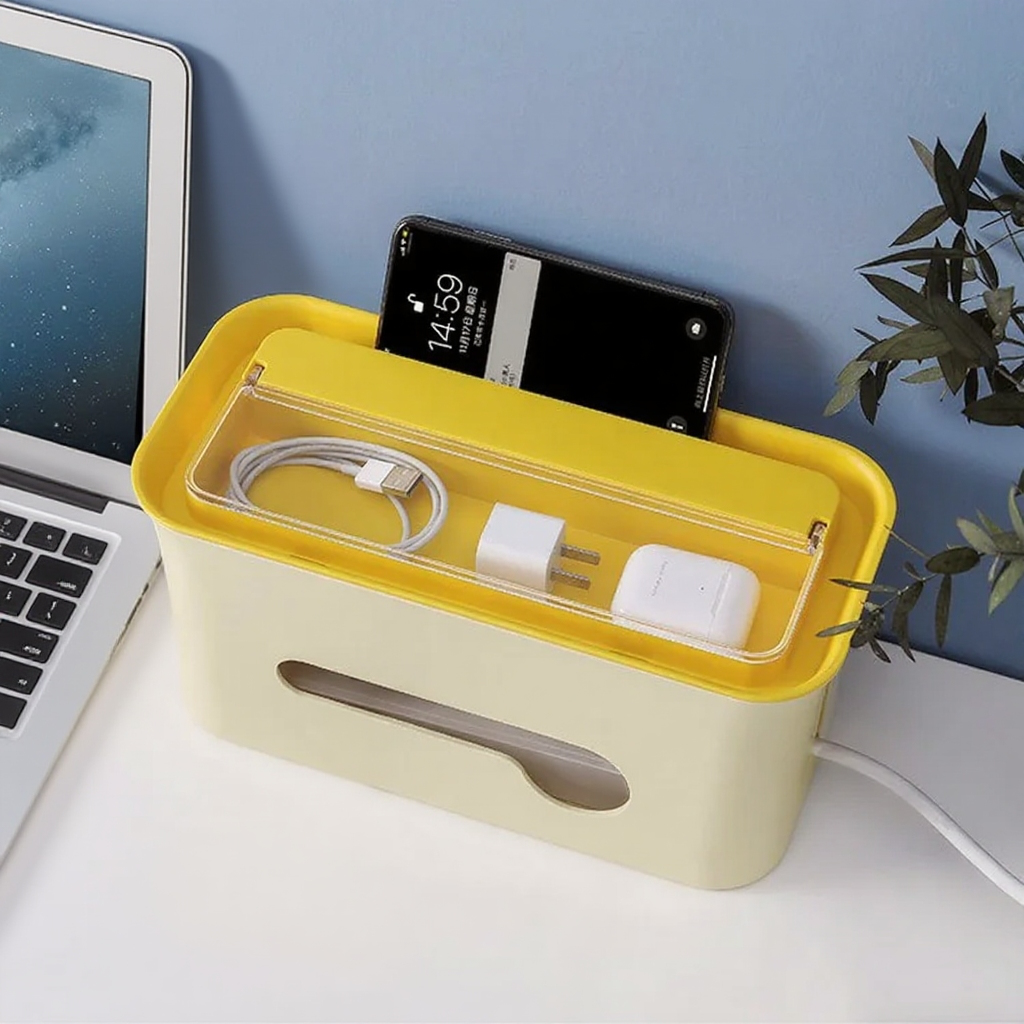 Multifunctional Socket Cable Storage Box Power Cord Organizer Management Box