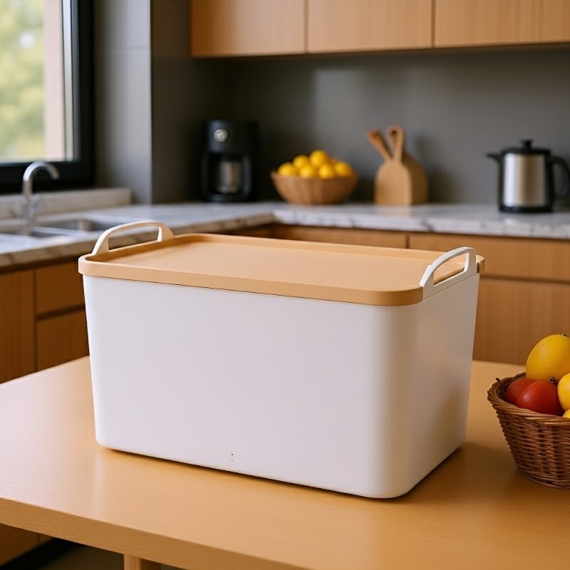 Boîte de rangement multifonction en plastique solide avec couvercle