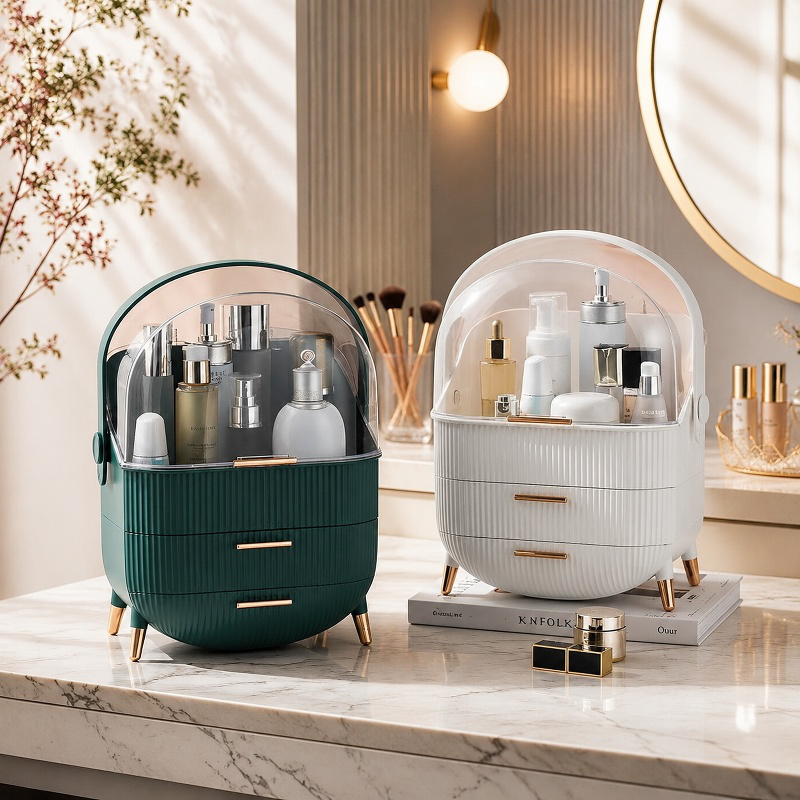 Spacious cosmetic organizer for beauty products