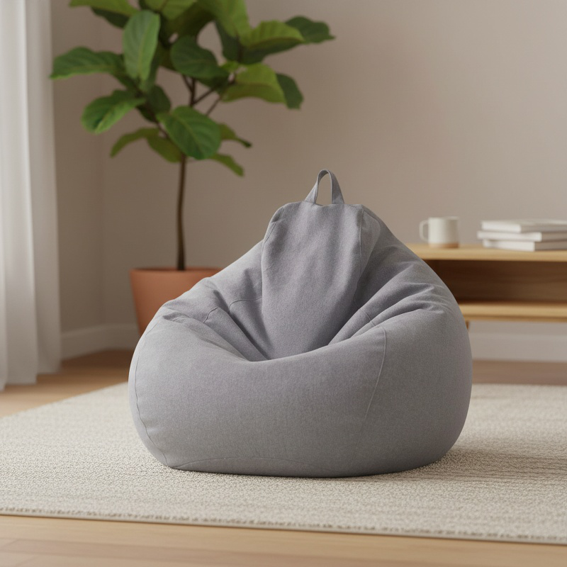 Cotton and Linen Lazy Sofa Chair Cover Bean Bag Sofa Cover Japanese Style Fabric Chair Cover