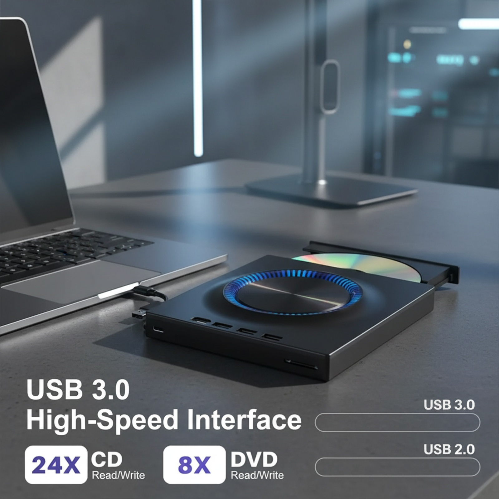 Externer USB DVD-Brenner und Laufwerk
