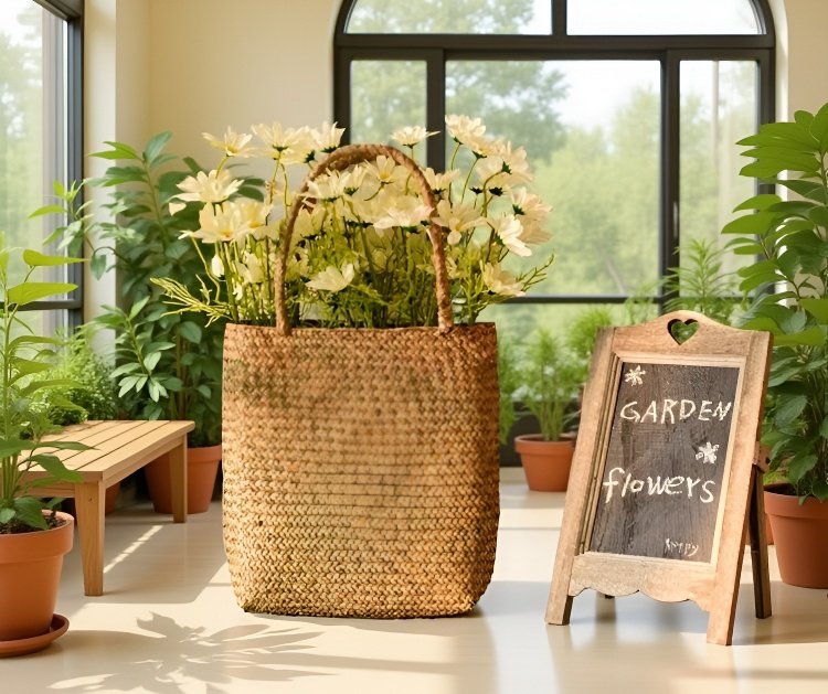 Ekologický ručně vyráběný košík do interiéru