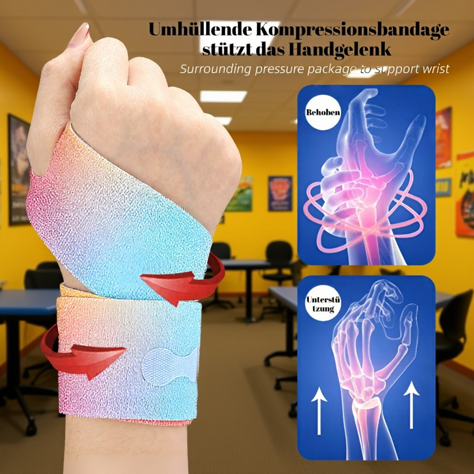 Farbige, verstellbare Handgelenkbandage – Sport-Handgelenk- und Knöchelschutz