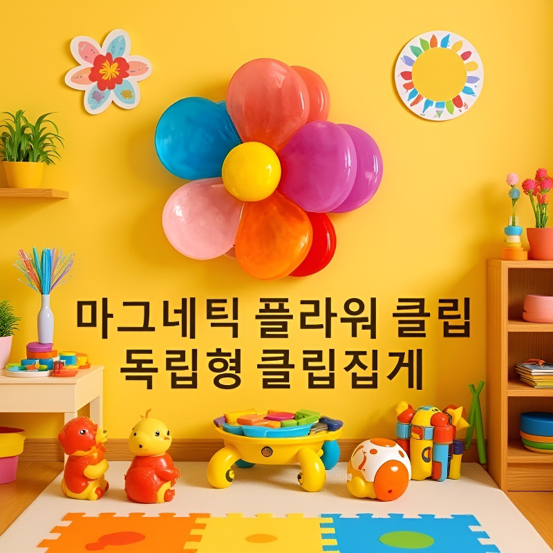 꽃자석 냉장고 클립