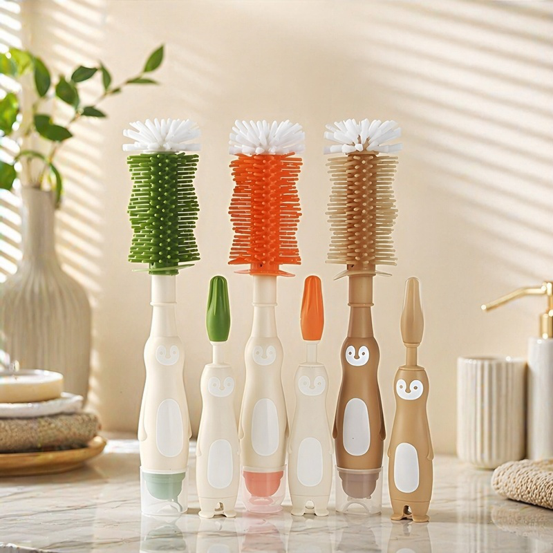 Long handle cleaning brush for bottles and cups