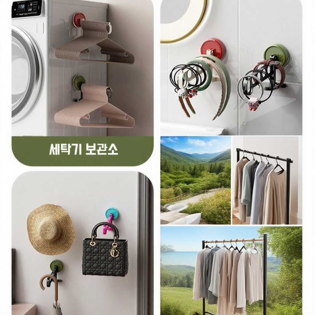 도파민 휴대용 여행용 5구 옷걸이