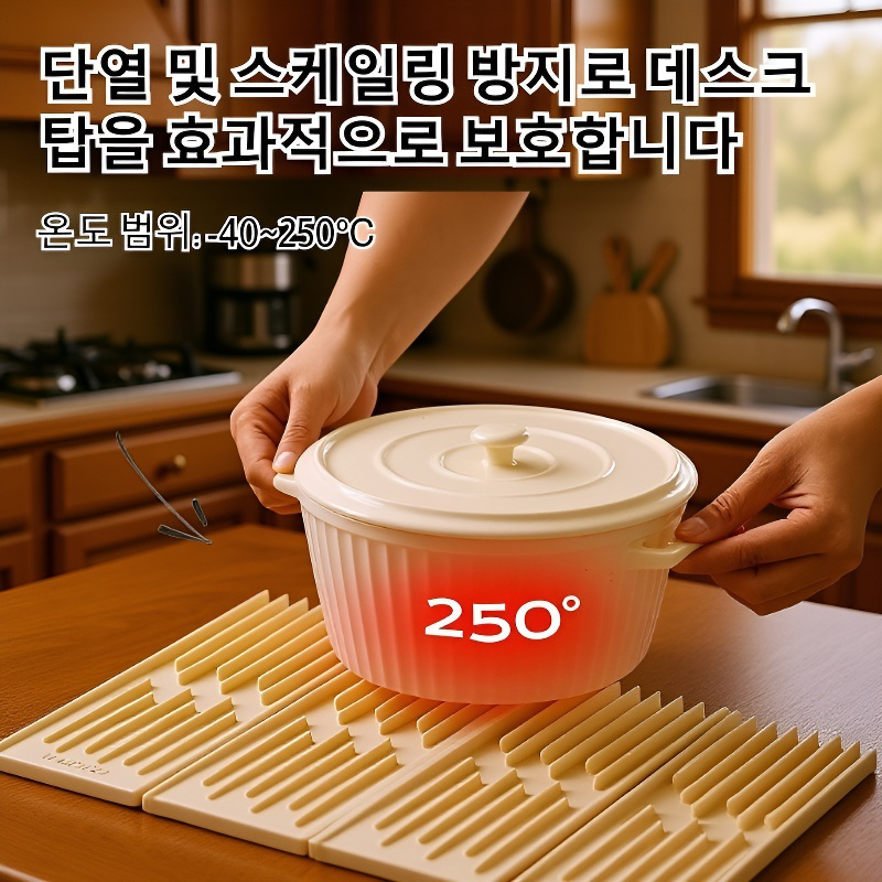 내열식품급 실리콘 접이식 식탁매트 단열두께 내열냄비매트 물빠짐매트 접이식매트
